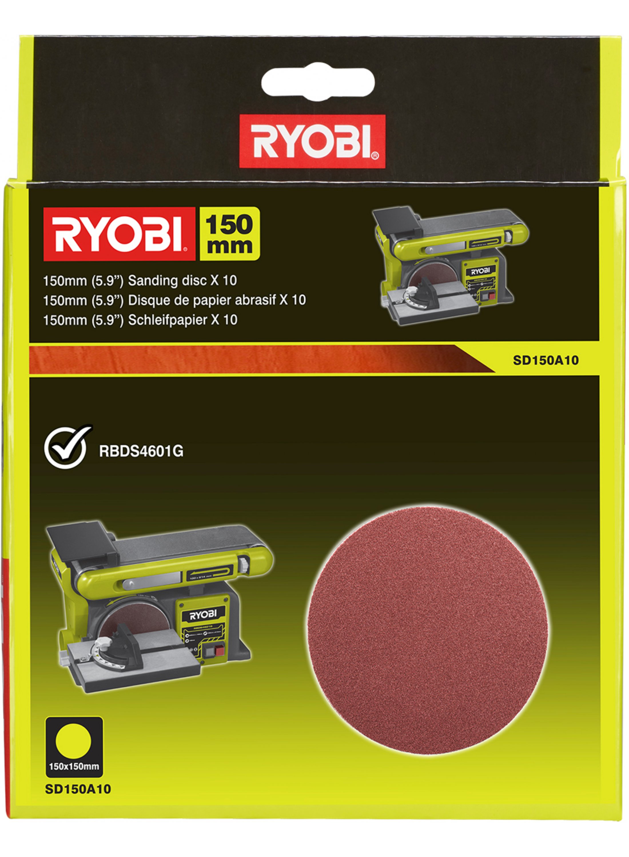 SANDPAPERS AND ACCESSORIES RYOBI SANDING DISC FOR RBDS4601G 150MM 80P